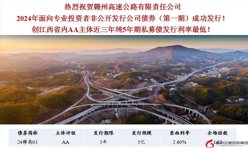 喜報(bào)！贛州交控集團(tuán)接連在資本市場(chǎng)發(fā)行債券成功！